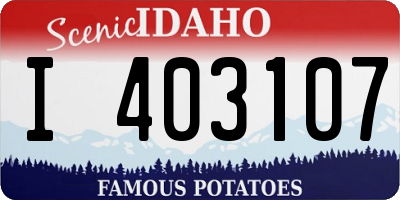 ID license plate I403107