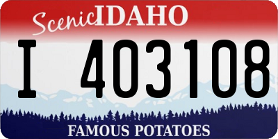ID license plate I403108