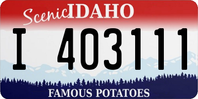 ID license plate I403111