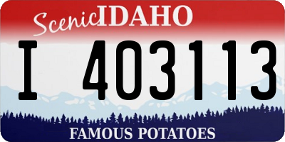 ID license plate I403113