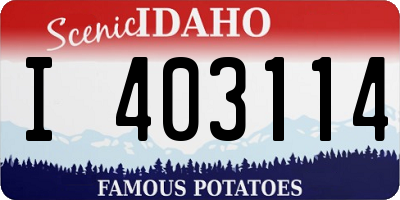 ID license plate I403114