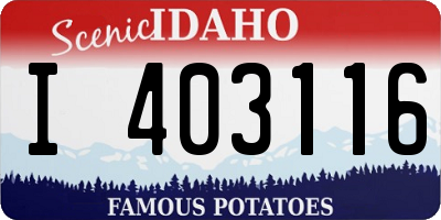 ID license plate I403116