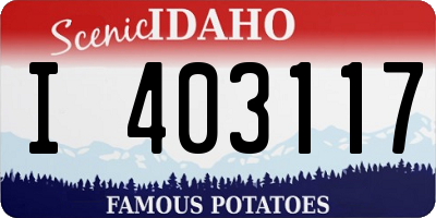 ID license plate I403117