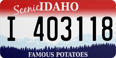 ID license plate I403118