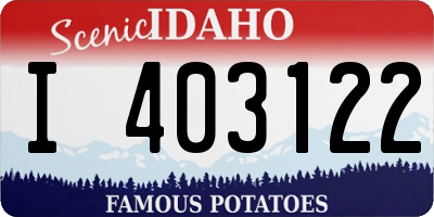 ID license plate I403122