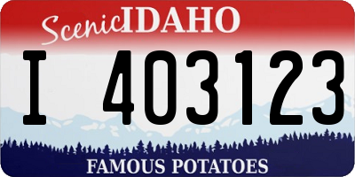 ID license plate I403123
