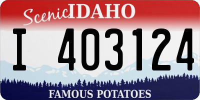 ID license plate I403124