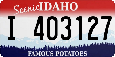 ID license plate I403127