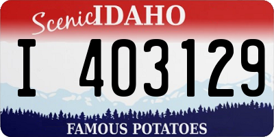 ID license plate I403129