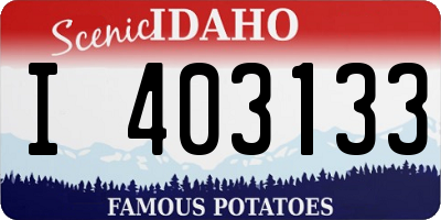 ID license plate I403133