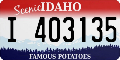 ID license plate I403135