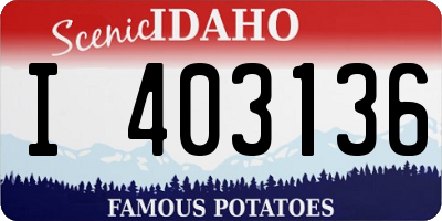 ID license plate I403136