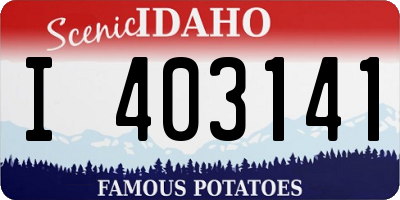 ID license plate I403141