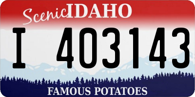 ID license plate I403143