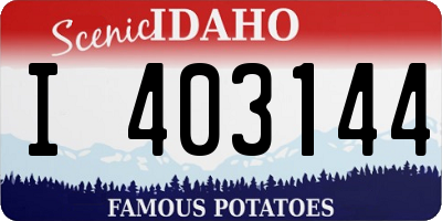 ID license plate I403144
