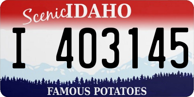 ID license plate I403145