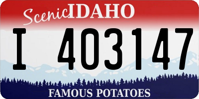 ID license plate I403147