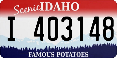 ID license plate I403148