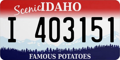 ID license plate I403151