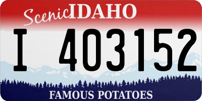 ID license plate I403152