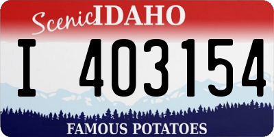 ID license plate I403154