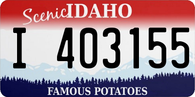 ID license plate I403155