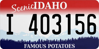 ID license plate I403156