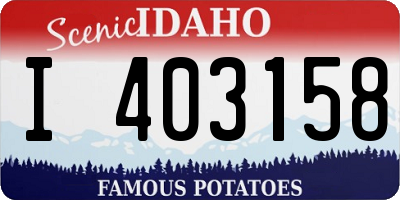 ID license plate I403158