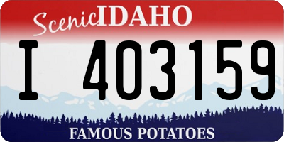 ID license plate I403159
