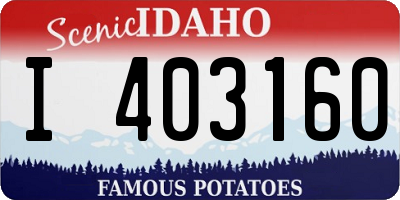 ID license plate I403160