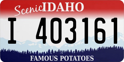ID license plate I403161