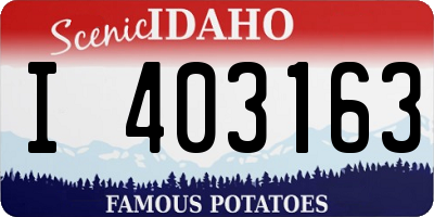 ID license plate I403163