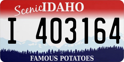 ID license plate I403164