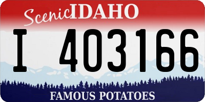 ID license plate I403166