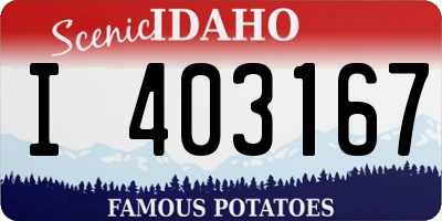 ID license plate I403167