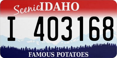 ID license plate I403168