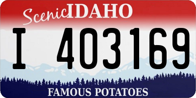 ID license plate I403169