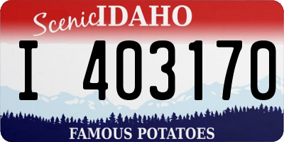 ID license plate I403170