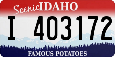 ID license plate I403172