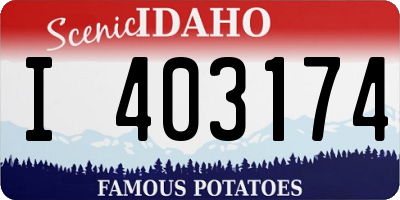 ID license plate I403174