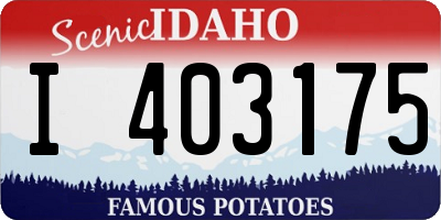 ID license plate I403175