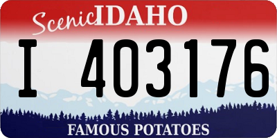 ID license plate I403176
