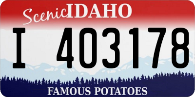 ID license plate I403178