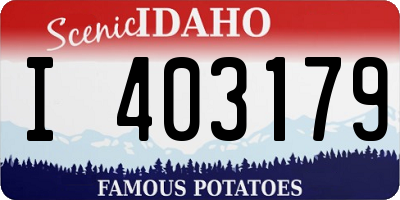 ID license plate I403179