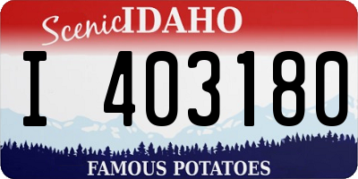 ID license plate I403180