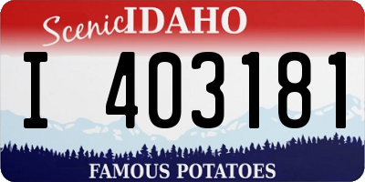 ID license plate I403181