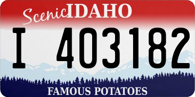 ID license plate I403182