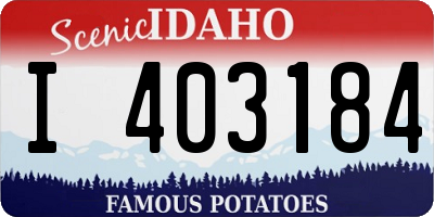 ID license plate I403184