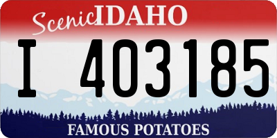 ID license plate I403185