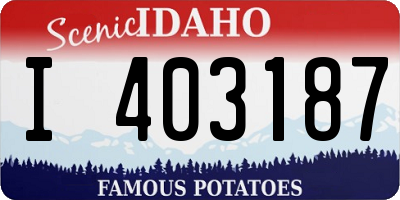ID license plate I403187